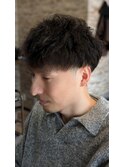 ２ブロック刈上げ　ツイストスパイラルパーマ