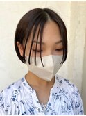 ボブ ショートボブ 黒髪 艶トリートメント 10代 顔周りカット