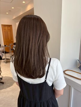 シュプール(SPUR) 透明感ココアブラウン艶カラー小顔レイヤーストレートセミロング