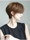 丸みショート・ボブ/丸顔/前髪あり/絶壁解消/40代/30代/長め