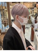 【お客様ヘア】刈り上げシースルーマッシュ&パールピンク