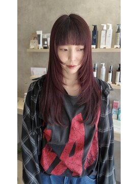 マル 薬院浄水店(MAR.co) レッドカラー&ロングレイヤー