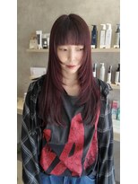 マル 薬院浄水店(MAR.co) レッドカラー&ロングレイヤー