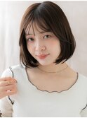 ローライトカラーシースルー大人美人切りっぱなしボブ30代40代X