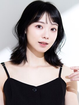 ラフィス ヘアー リーベ 京都駅前店(La fith hair liebe) 【La fith】暗髪カラー×くびれボブ×シースルーバング