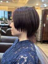 キャラ 池袋本店(CHARA)&nbsp;ショートボブウルフカット◎カシスバイオレット【池袋/ウルフ】