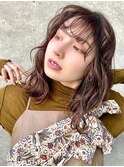 大人可愛いミディアム波ウェーブ