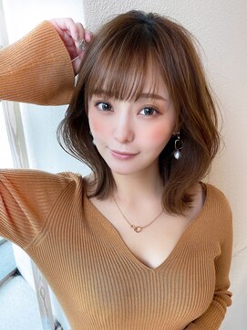 アフロート ディル(AFLOAT D'L) 大人かわいい 2wayバング レイヤーカット グレーベージュ