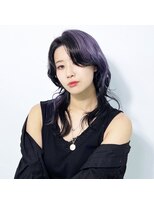 バージョン(Ver.)&nbsp;波巻きウルフレイヤー パープル バイオレット 韓国風