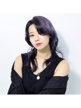 バージョン(Ver.) 波巻きウルフレイヤー パープル バイオレット 韓国風