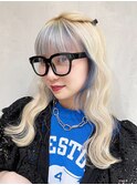 ブロンドアイスブルーバングイヤリングデザインカラー_ba416542
