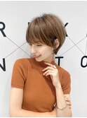 レイヤーマッシュショート20代30代40代50代オリーブグレージュ