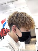 波巻きパーマメンズツイストスパイラルパーマツーブロック