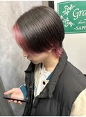 10代 20代 メンズカット インナー ハイトーン ピンクカラー