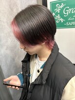 グラフィーサッポロ(Graphy sapporo) 10代 20代 メンズカット インナー ハイトーン ピンクカラー