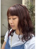 伸ばし途中も可愛いパーマ