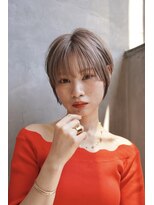 ナンバー 六本松(Number)&nbsp;大人可愛い20代30代40代丸みショートボブ/ミルクティーベージュ