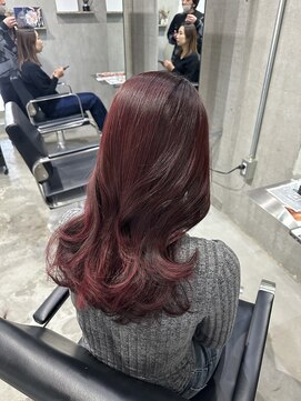 ラック(LUCK) ボルドー/船橋/くすみベージュ/細めハイライト