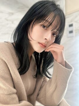 ロンドロゼ 池袋(Lond rose) ミニウルフレイヤーカット顔周り前髪韓国ミディアムロング/池袋