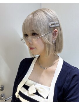 ロンドメリア 天神大名店(Lond Melia) 小顔に見せるヘア/ワンレン/ボブウルフ/ネビージュ/黒髪カタログ