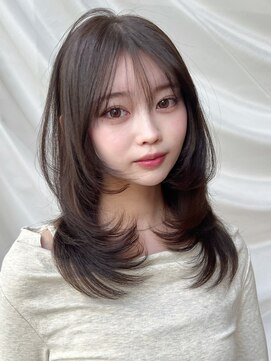 バイオレット 表参道店(Violet) ハッシュカットミディアムレイヤーウルフブラウン顔まわりカット