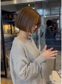 切りっぱなしフレンチボブ×透明感カラー▽福永