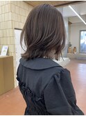 ブリーチなし切りっぱなしボブミディアムレイヤーボブ春カラー