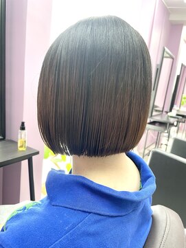 アヴァンス 難波店(AVANCE.) 癖毛の方にオススメ！髪質改善ストレート×切りっぱなしボブ