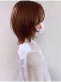 ★くすみアプリコット×ウルフカット★