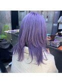 パープルヘア×ウルフカット