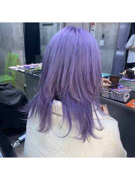 インク 渋谷(INK.) パープルヘア×ウルフカット