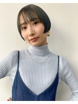 アル 心斎橋店(alu) ショートヘア/アッシュブラック/マッシュパーマ/前髪カタログ