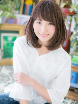カバーヘアアンドスパ ブリス 浦和(COVER HAIR&SPA bliss) 斜めバング黒髪ナチュラルモード小顔ミニボブc5浦和20代30代40代