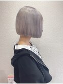 ショート切りっぱなしボブシルバーブリーチ成増地下鉄成増大山