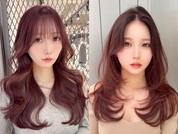ロンド レア 天神大名店(Lond Le’a)の写真/[カット+トリートメント¥4800]韓国風レイヤーカットの顔周りデザインで、小顔効果◎[髪質改善/天神大名]