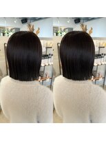 シー.(SHE.)&nbsp;【艶感カラー】オリーブブラック×切りっぱなしボブスタイル