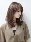 ☆ホワイトグレージュミニウルフデジタルパーマチェリーブラウン
