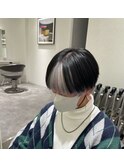 ブリーチ2回で作るホワイトカラー インナーカラー