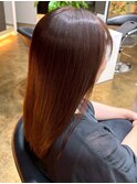 髪質改善トリートメント 縮毛矯正 ストレート ブラウンカラー