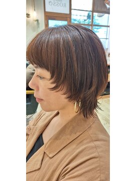 ヘアーズ ロッソ(hair's ROSSO) マッシュウルフ×ベージュブラウン［30代40代50代60代］
