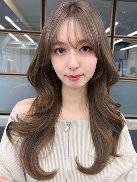 ソア 渋谷(soar) 韓国風◎シースルーレイヤーカット×ミルクティーベージュ