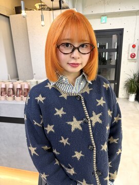 シェノン 表参道(CHAINON) ボブレイヤー /オレンジカラー/ケラチントリートメント/ブリーチ