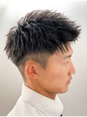 スパイキーショート/アップバング/フェード/mem's/眉毛