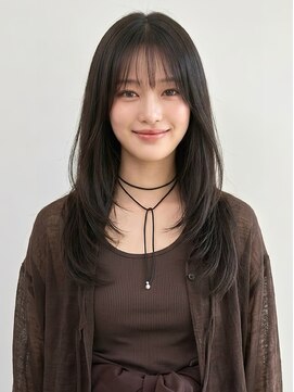 キビト(kibito) 顔まわりのニュアンスで小顔に、上品なダークトーンスタイル