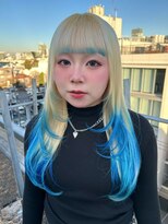 ハイドアウト(Hide Out)&nbsp;ホワイトブロンド×ブルーアクセント