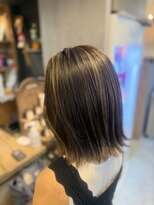 アトリエナガノツー 千葉富士見店(atelier nagano 2)&nbsp;切りっぱなし×グレージュハイライト【千葉/千葉中央】