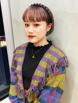 リンドトウキョウ(LINDO TOKYO) YA25_ミニボブ×コーラルピンク/ハイトーン/Wカラー/艶カラー