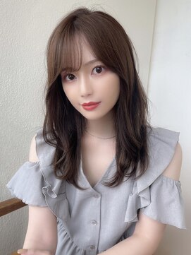 アフロート ディル(AFLOAT D'L) 20代30代40代小顔韓国風くびれミディ シースルーバング ベージュ