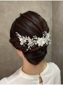 アップスタイル　花嫁ヘア　ヘアセット