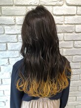 ★裾カラー★規則が厳しい方やダメージさせたくない方毛先の先のみブリーチしてパツっと可愛いブリーチ成増